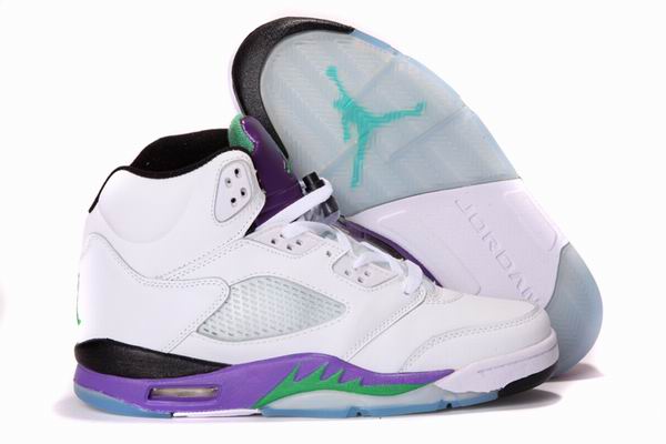 Women Jordan Shoes 5 Grade AAA White Grape - Click Image to Close